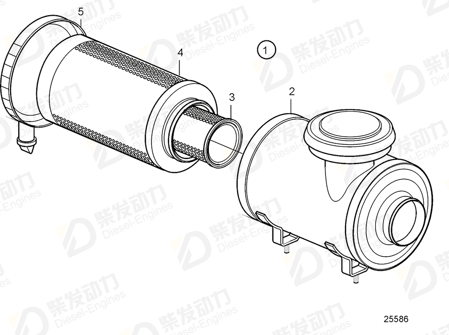 VOLVO Air cleaner 22222434 Drawing